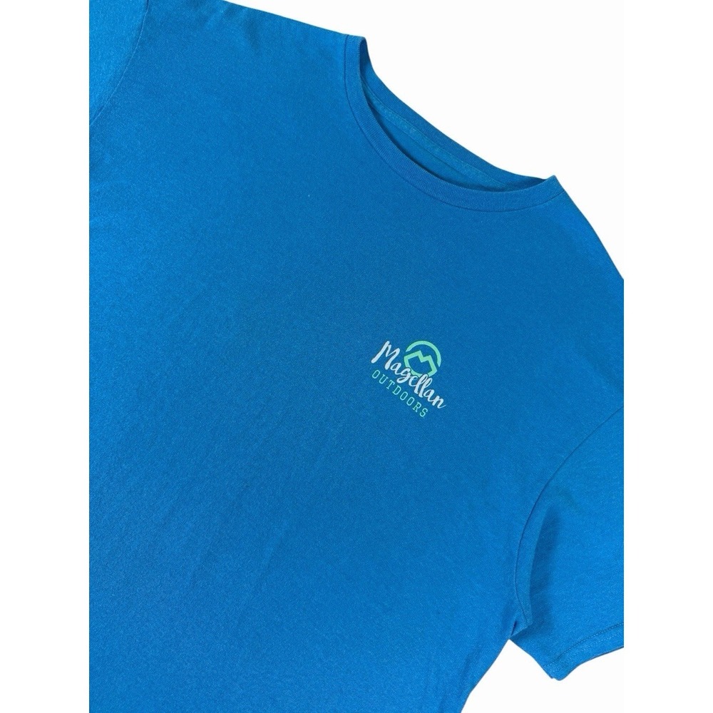 Magellan Outdoors Graphic T Shirt Men XL Blue Short Sleeve Casual Outdoor Tee